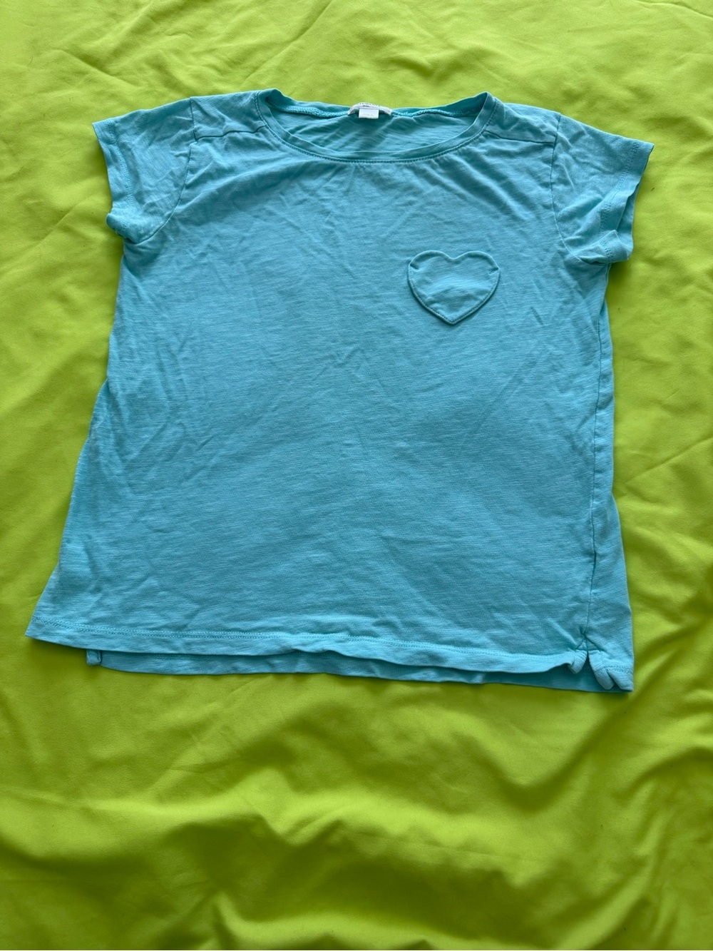 Crewcuts Turquoise Heart Pocket Tee - Short Sleeve Kids Top